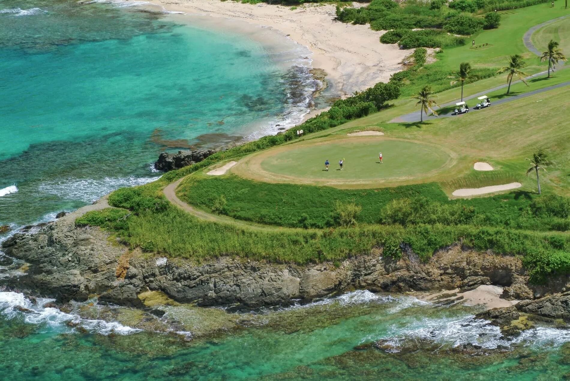 Golf course at The Buccaneer Resort overlooking the ocean, St. Croix