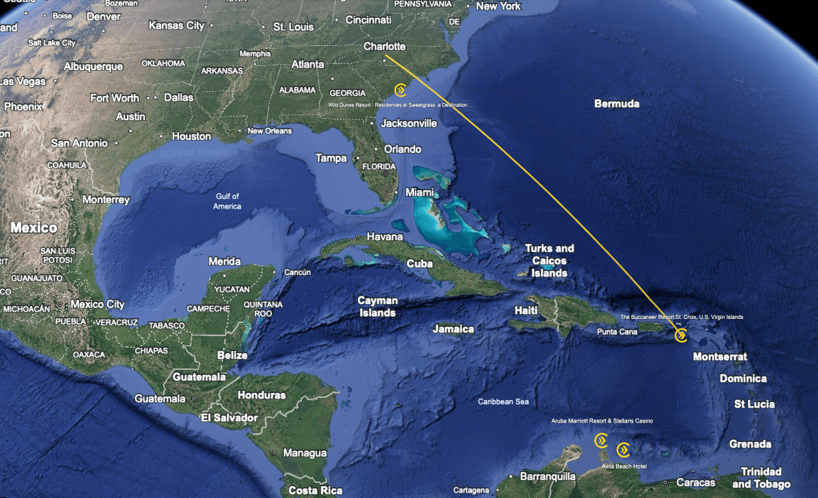Map showing St. Croix location in the Caribbean